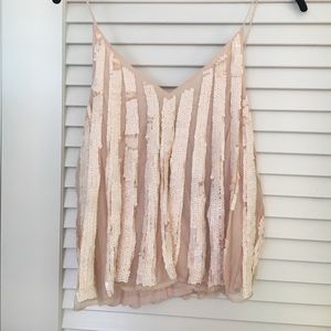 ASOS light pink Sequin Spaghetti Strap Top